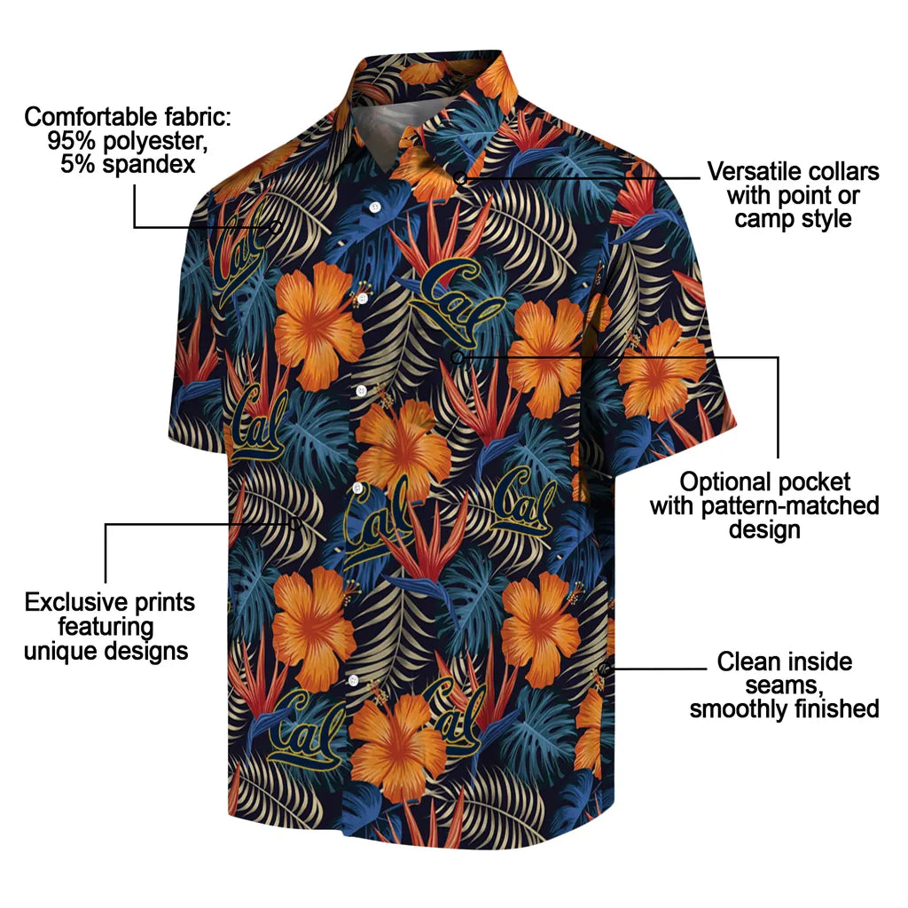 California Golden Bears Hawaiian Shirt - Hibiscus Foliage | Moonbestprint