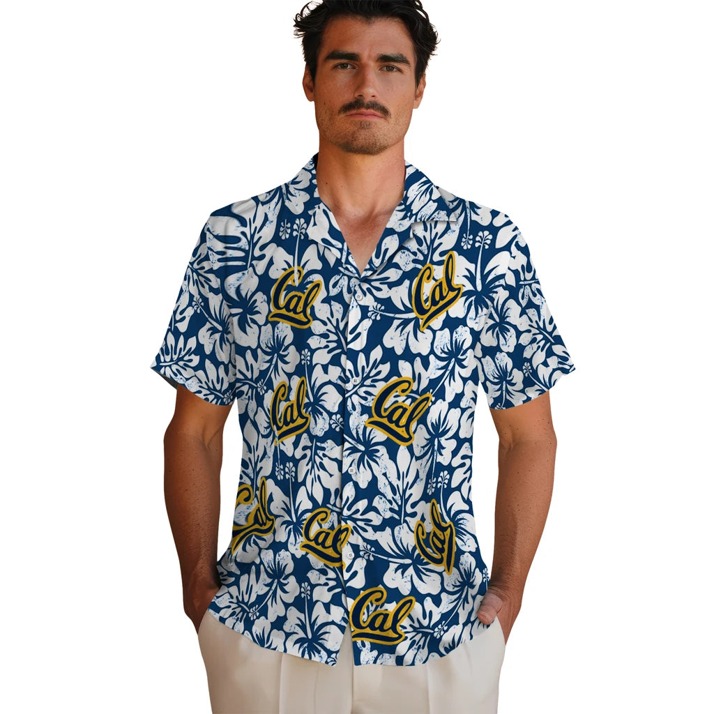 California Golden Bears Hawaiian Shirt - Hibiscus Motif | Moonbestprint