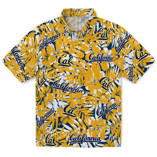 California Golden Bears Hawaiian Shirt - Hibiscus Overlay | Moonbestprint
