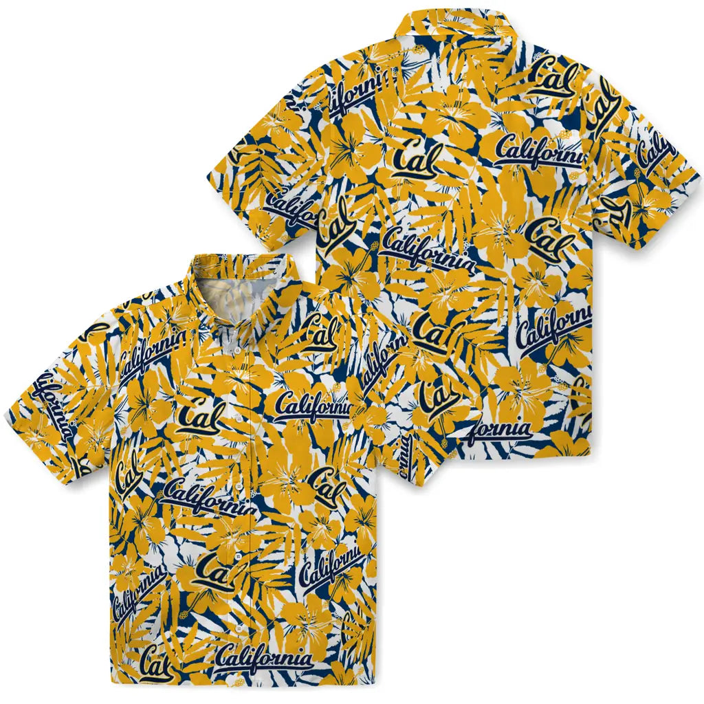 California Golden Bears Hawaiian Shirt - Hibiscus Overlay | Moonbestprint