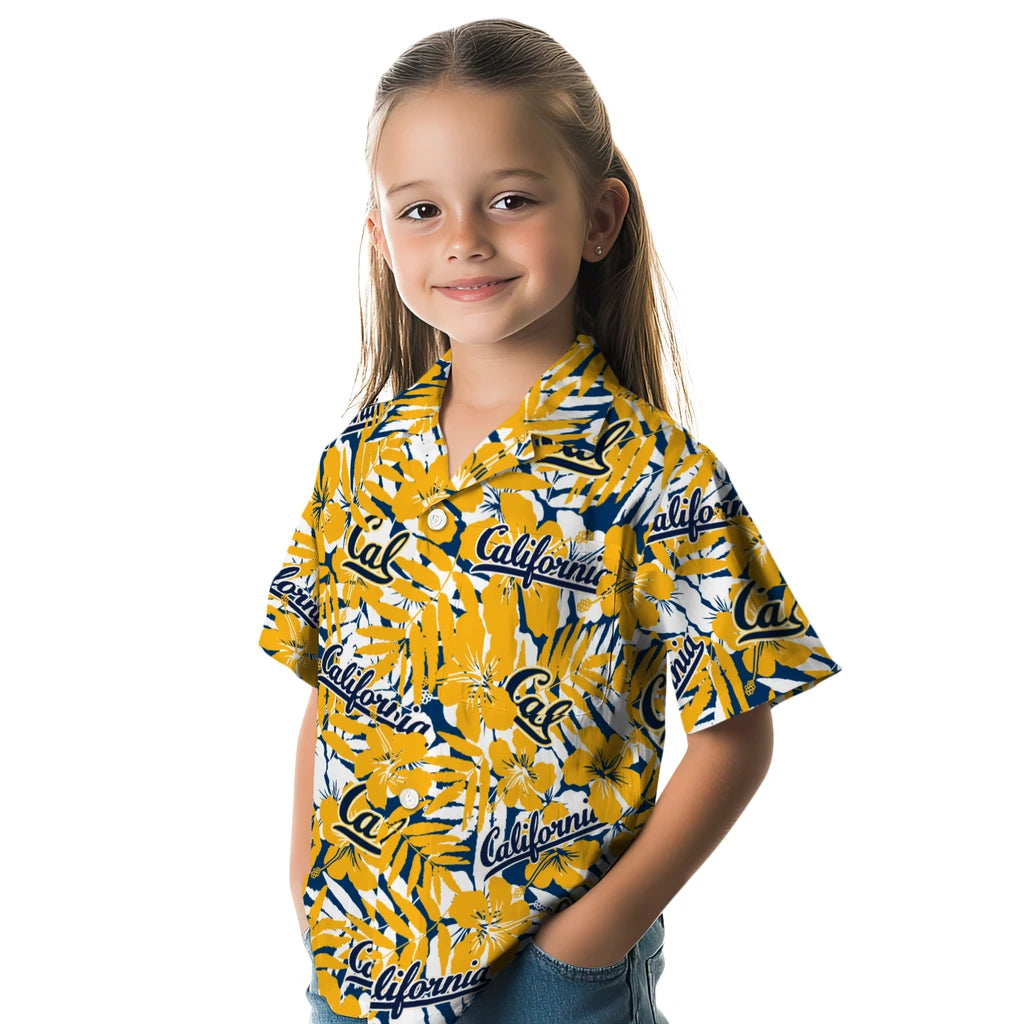 California Golden Bears Hawaiian Shirt - Hibiscus Overlay | Moonbestprint