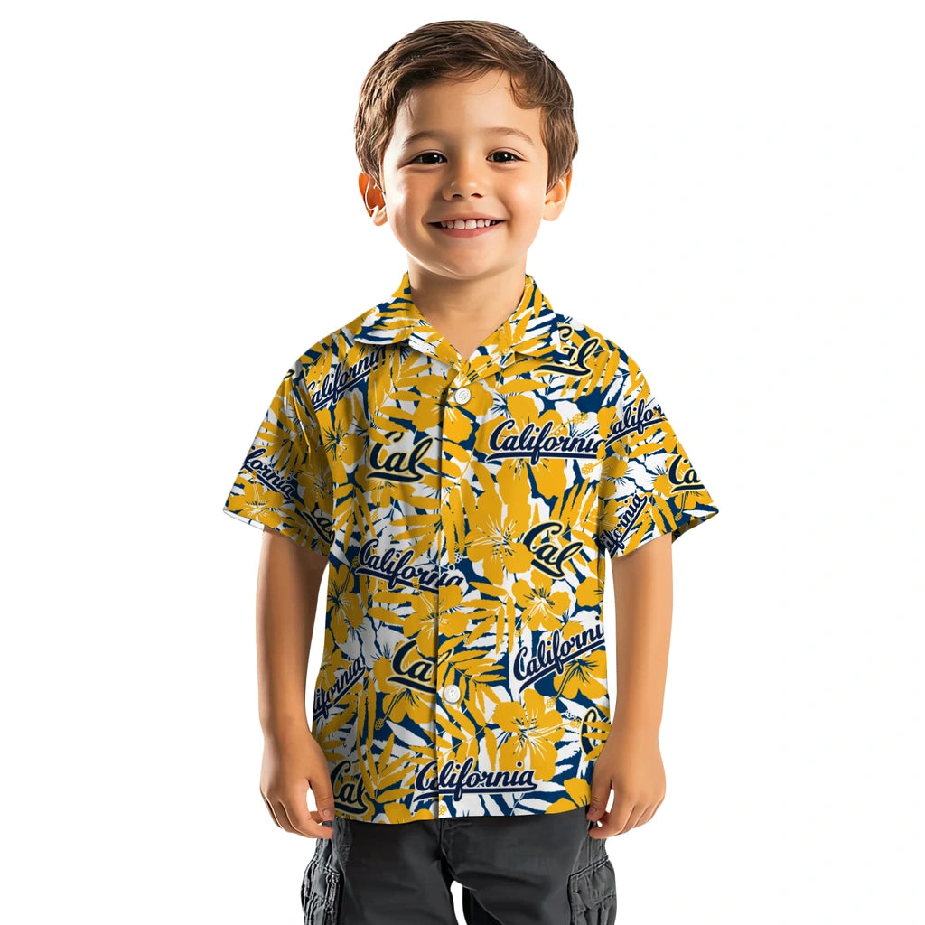 California Golden Bears Hawaiian Shirt - Hibiscus Overlay | Moonbestprint