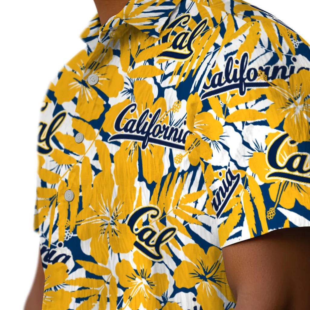 California Golden Bears Hawaiian Shirt - Hibiscus Overlay | Moonbestprint