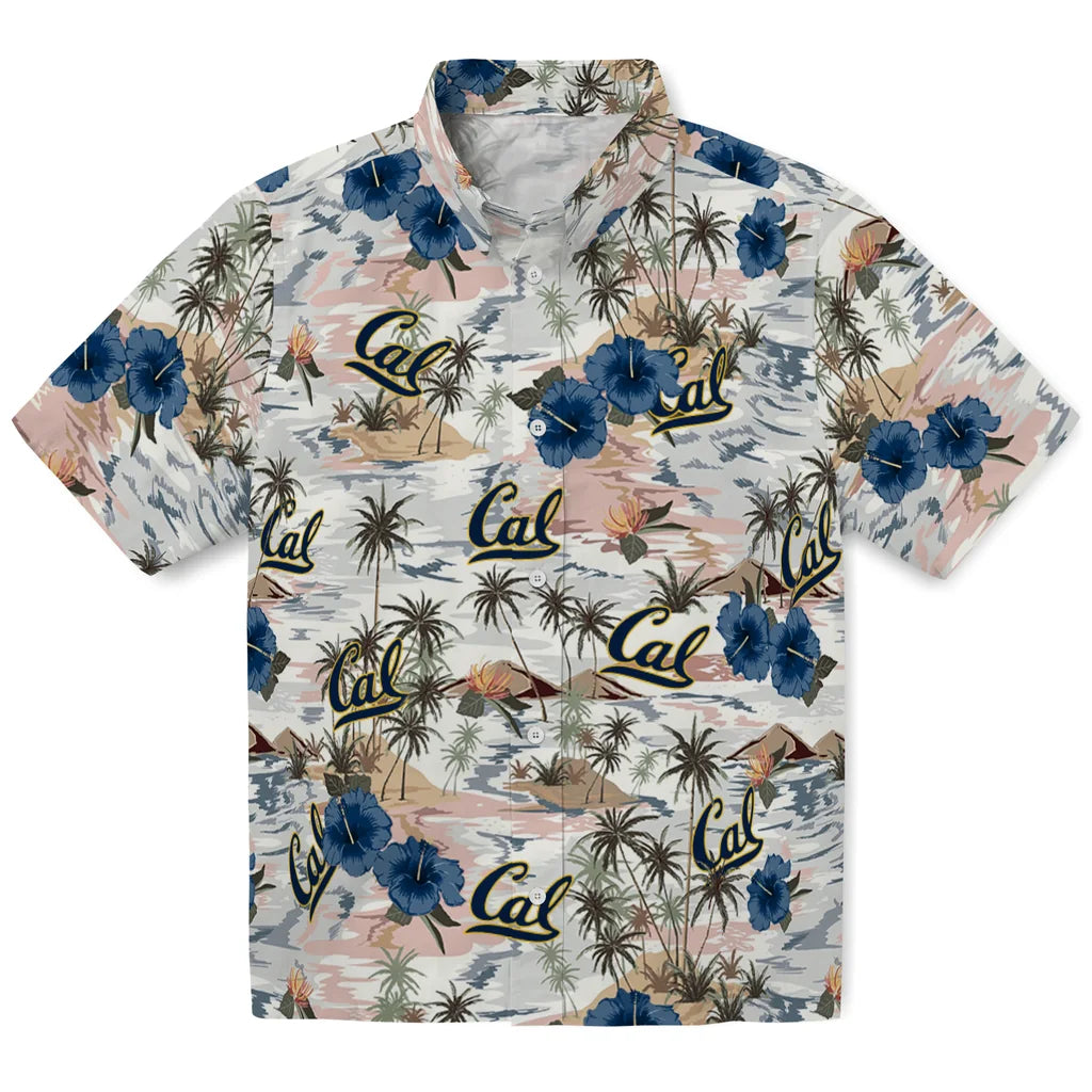 California Golden Bears Hawaiian Shirt - Hibiscus Seaside | Moonbestprint