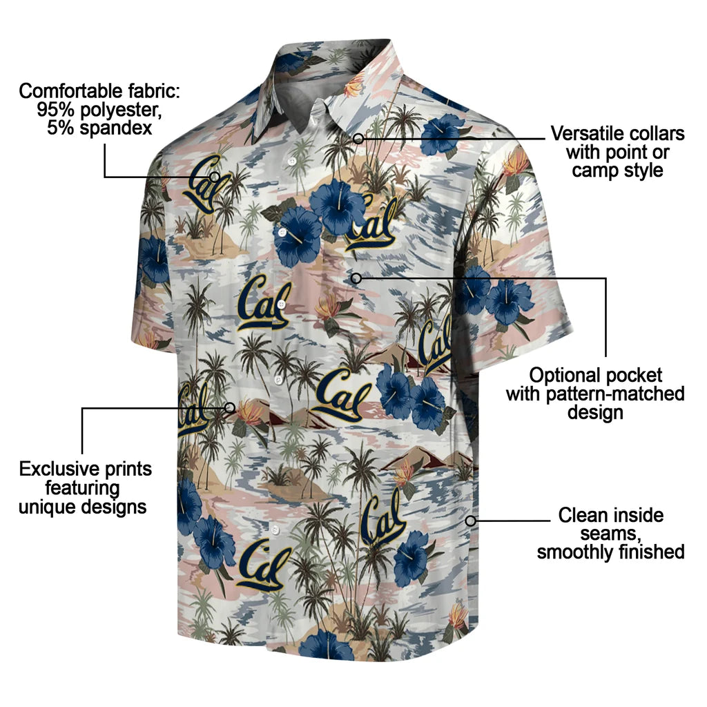 California Golden Bears Hawaiian Shirt - Hibiscus Seaside | Moonbestprint