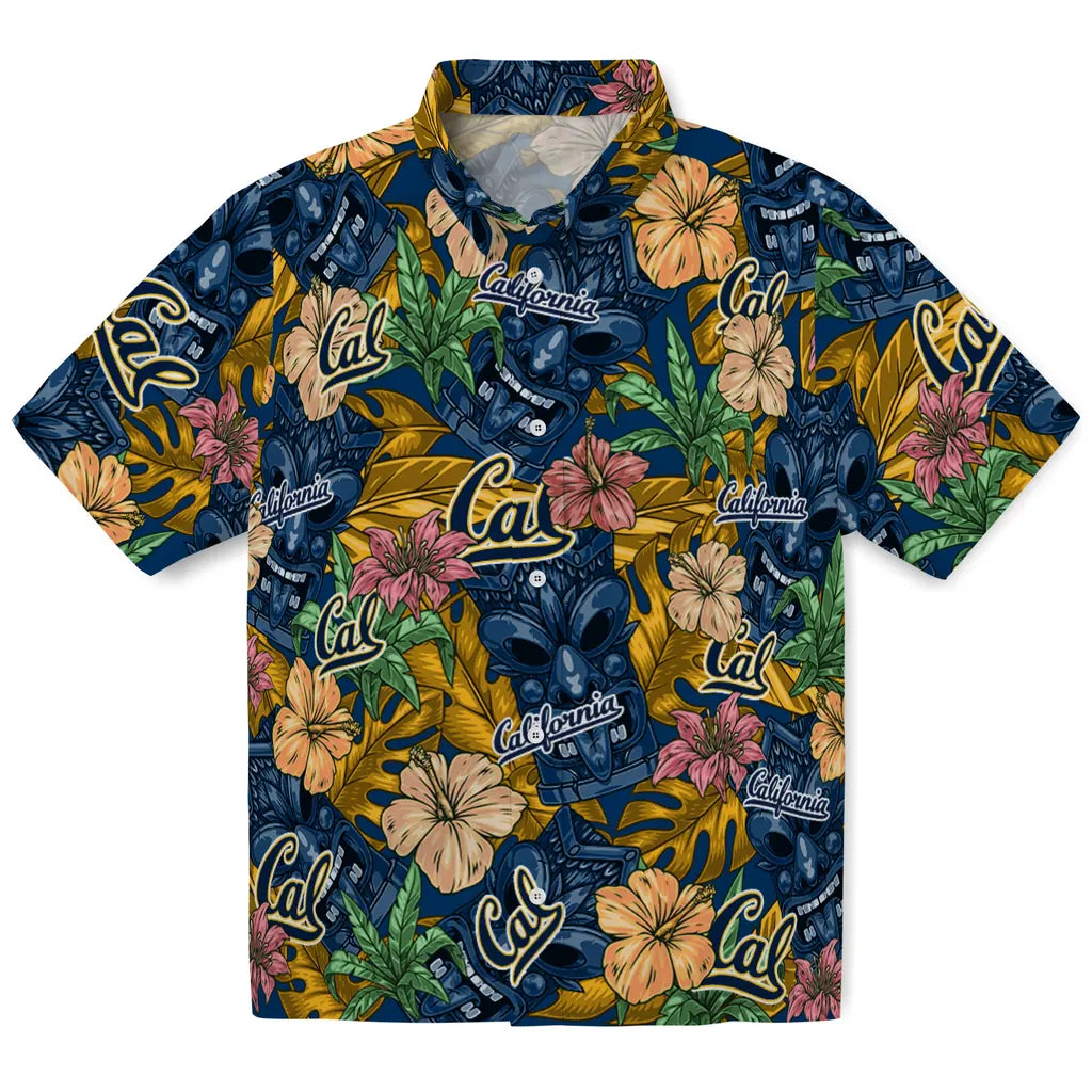 California Golden Bears Hawaiian Shirt - Hibiscus Tiki Jungle | Moonbestprint