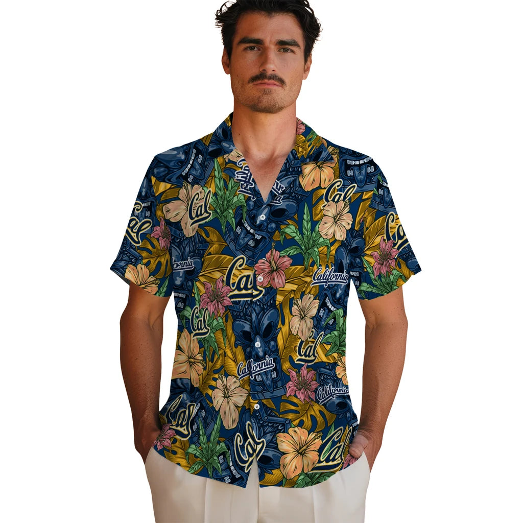 California Golden Bears Hawaiian Shirt - Hibiscus Tiki Jungle | Moonbestprint