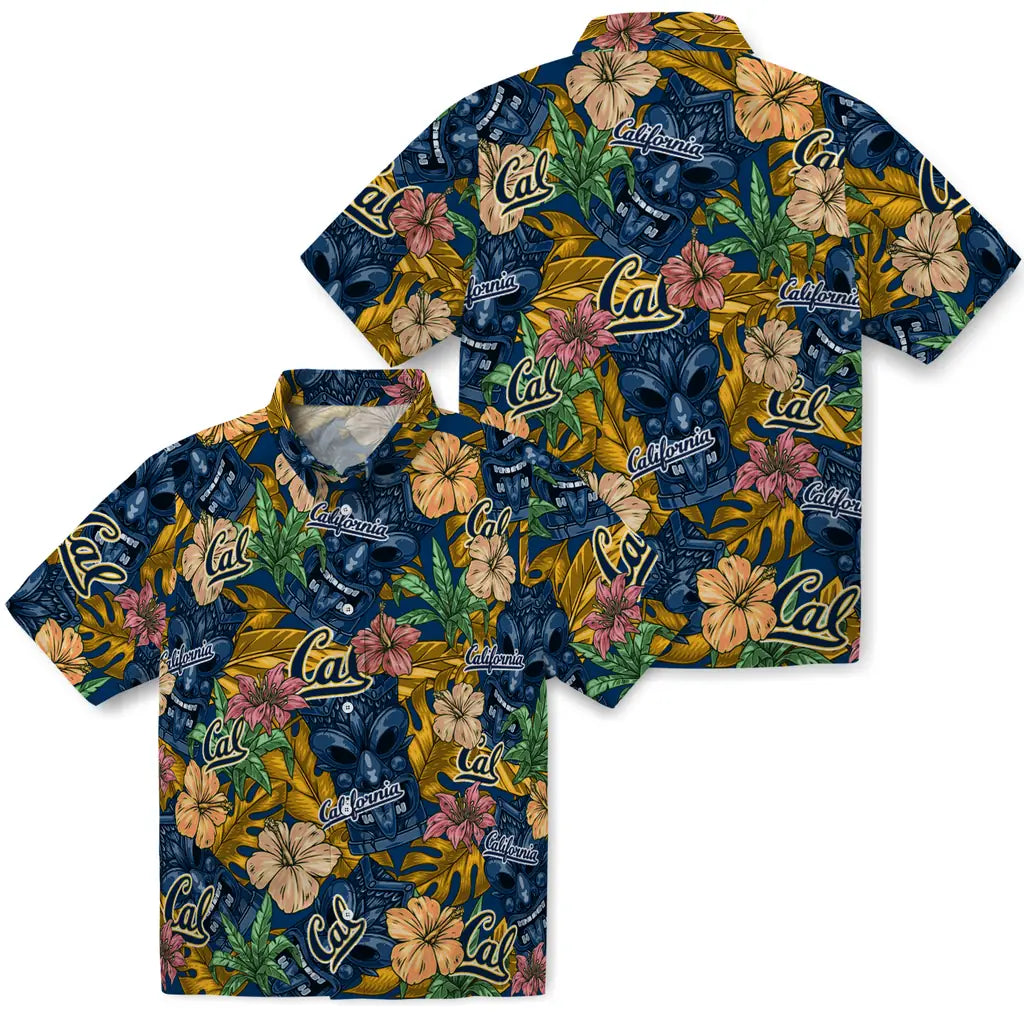 California Golden Bears Hawaiian Shirt - Hibiscus Tiki Jungle | Moonbestprint