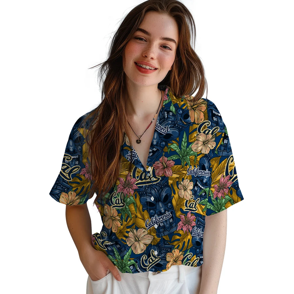 California Golden Bears Hawaiian Shirt - Hibiscus Tiki Jungle | Moonbestprint