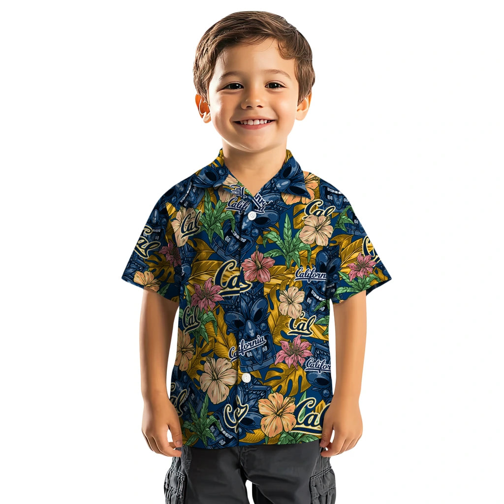 California Golden Bears Hawaiian Shirt - Hibiscus Tiki Jungle | Moonbestprint