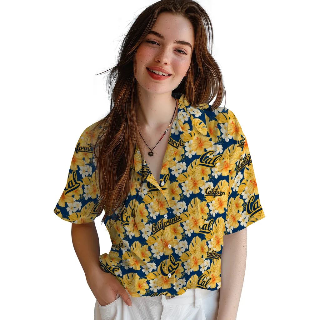 California Golden Bears Hawaiian Shirt - Hibiscus Tropics | Moonbestprint