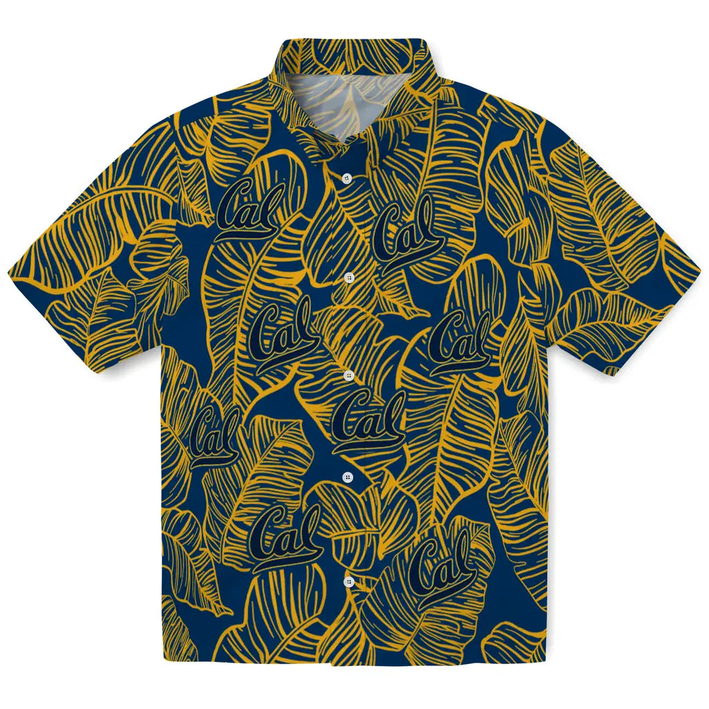 California Golden Bears Hawaiian Shirt - Leaf Outline | Moonbestprint