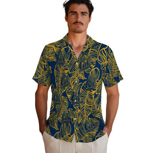 California Golden Bears Hawaiian Shirt - Leaf Outline | Moonbestprint