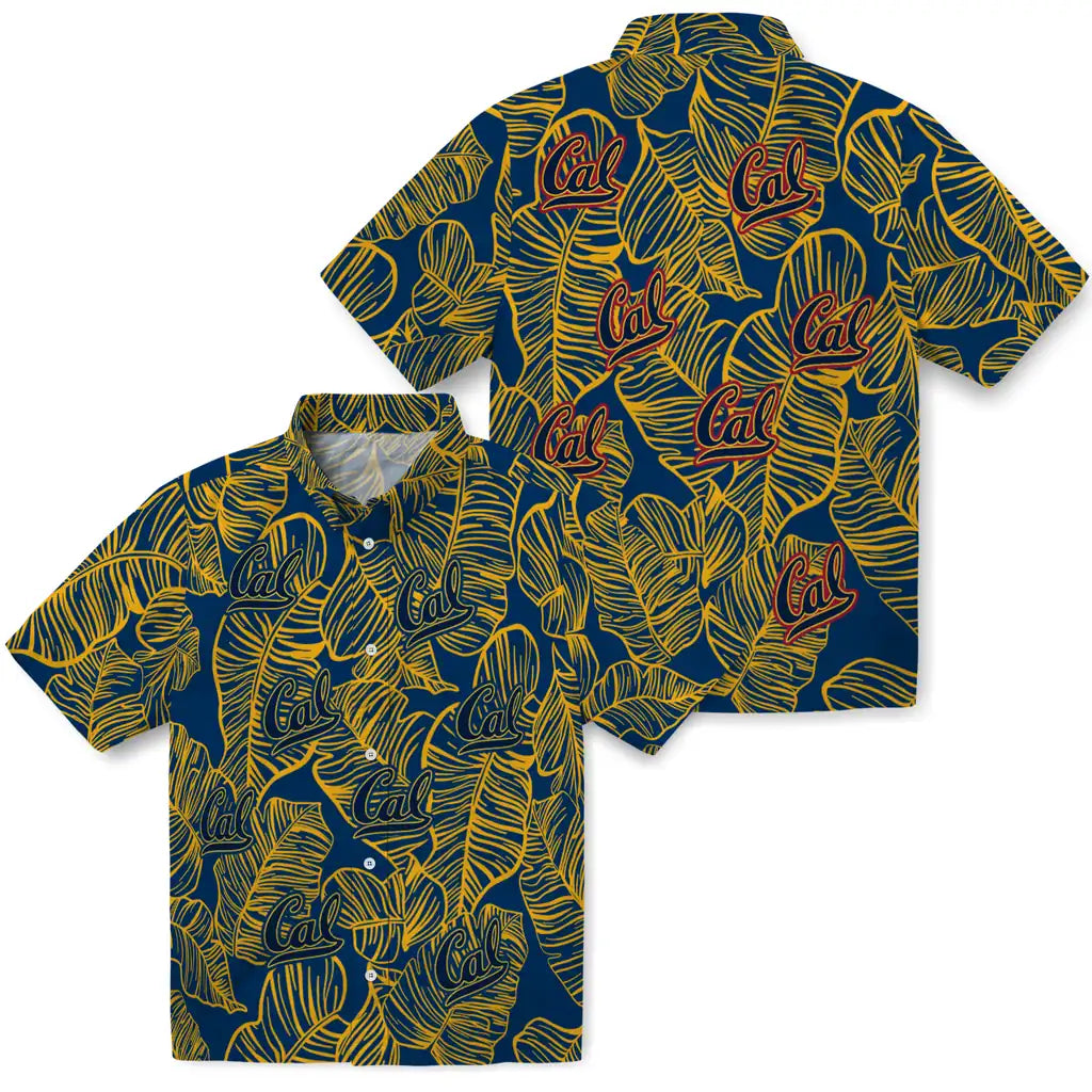 California Golden Bears Hawaiian Shirt - Leaf Outline | Moonbestprint