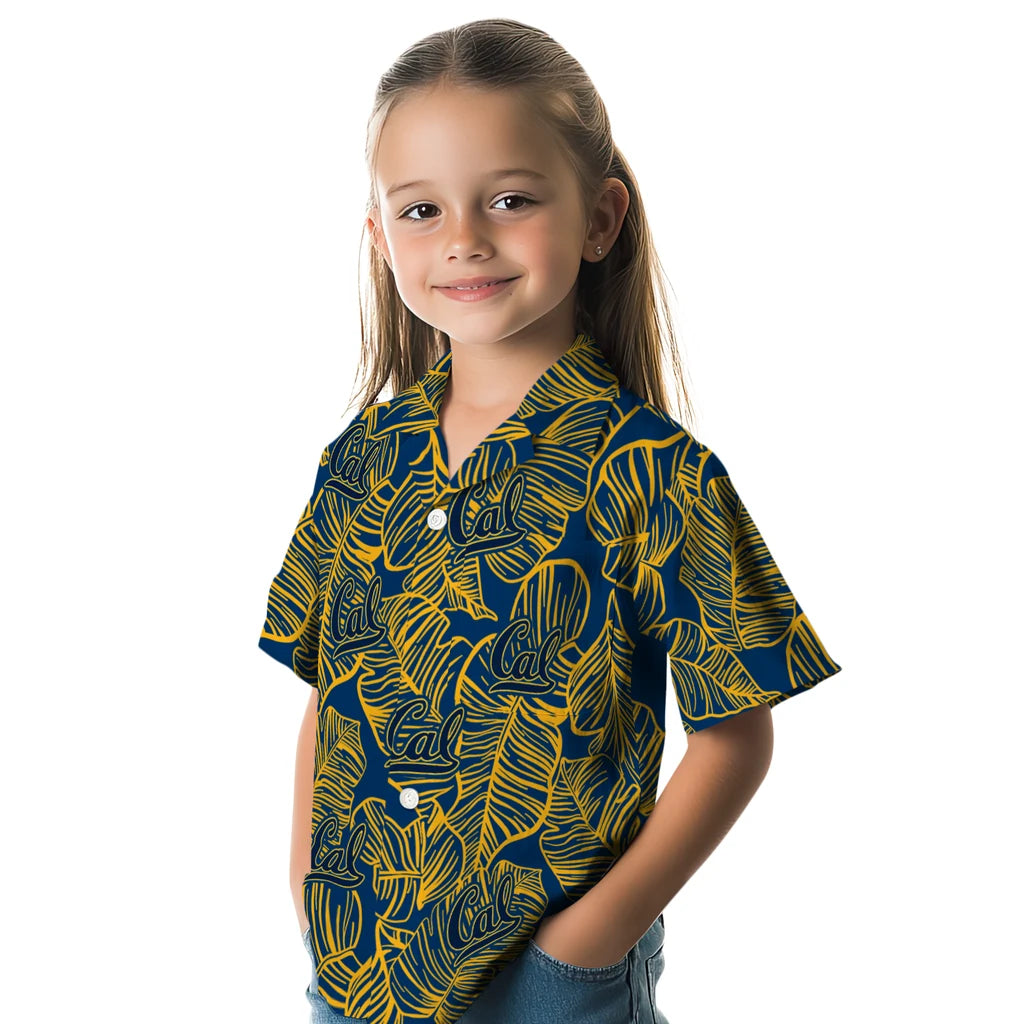 California Golden Bears Hawaiian Shirt - Leaf Outline | Moonbestprint