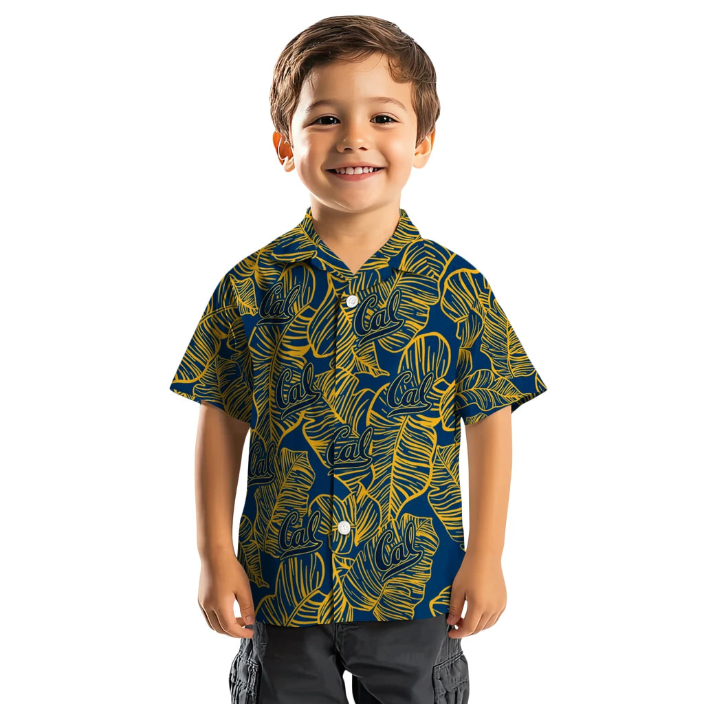 California Golden Bears Hawaiian Shirt - Leaf Outline | Moonbestprint