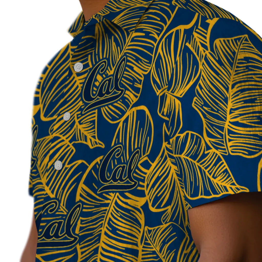 California Golden Bears Hawaiian Shirt - Leaf Outline | Moonbestprint