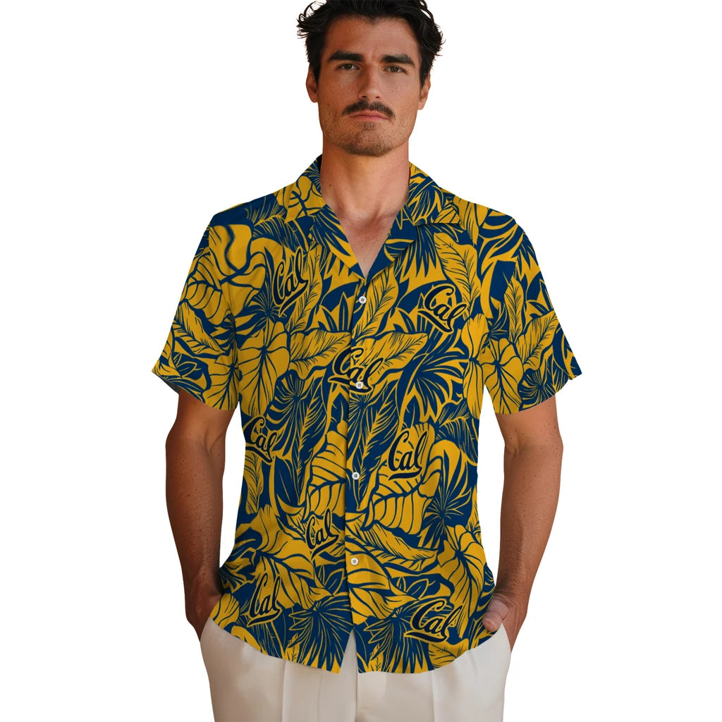 California Golden Bears Hawaiian Shirt - Monstera Layer | Moonbestprint