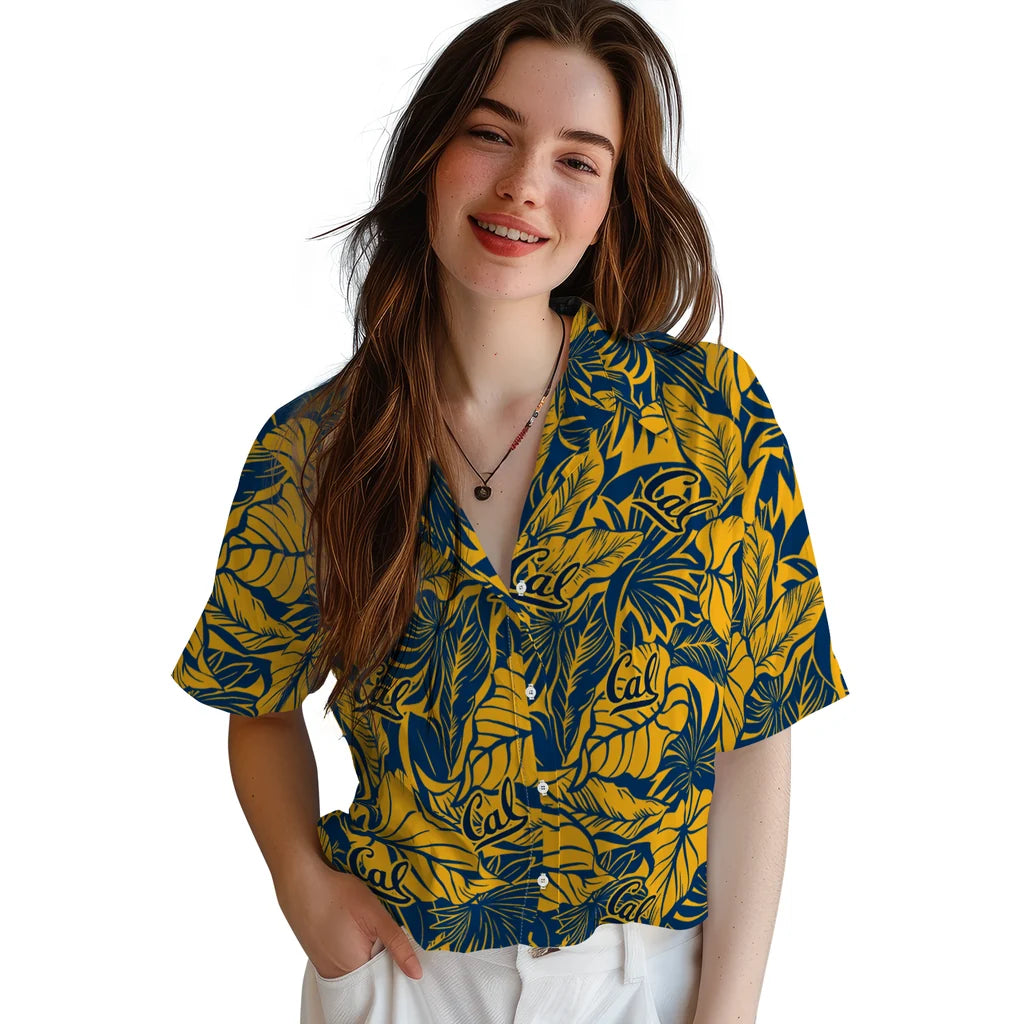 California Golden Bears Hawaiian Shirt - Monstera Layer | Moonbestprint
