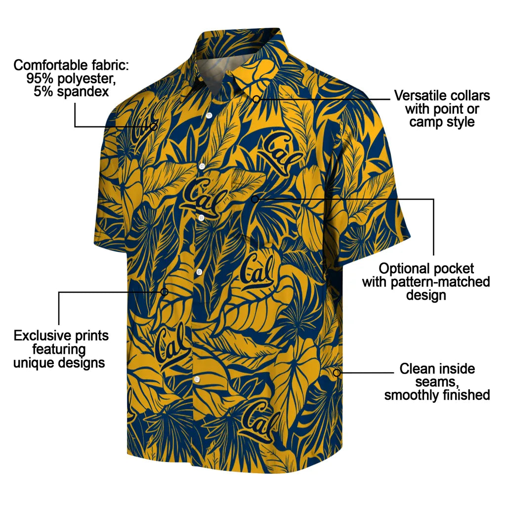 California Golden Bears Hawaiian Shirt - Monstera Layer | Moonbestprint