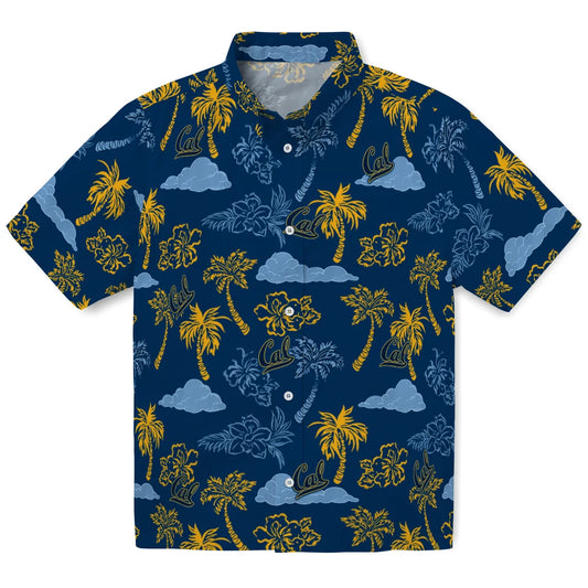 California Golden Bears Hawaiian Shirt - Palm And Clouds | Moonbestprint