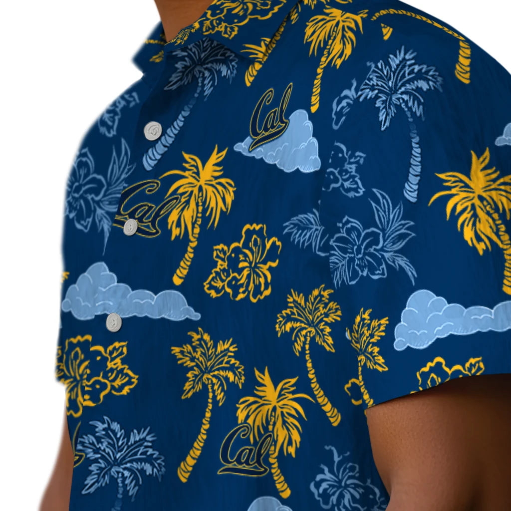 California Golden Bears Hawaiian Shirt - Palm And Clouds | Moonbestprint