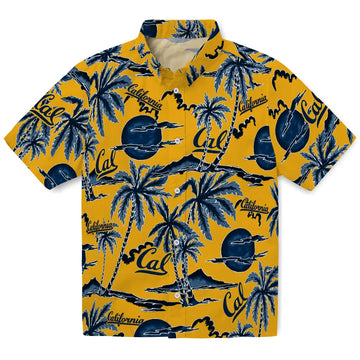 California Golden Bears Hawaiian Shirt - Palm Sunset | Moonbestprint