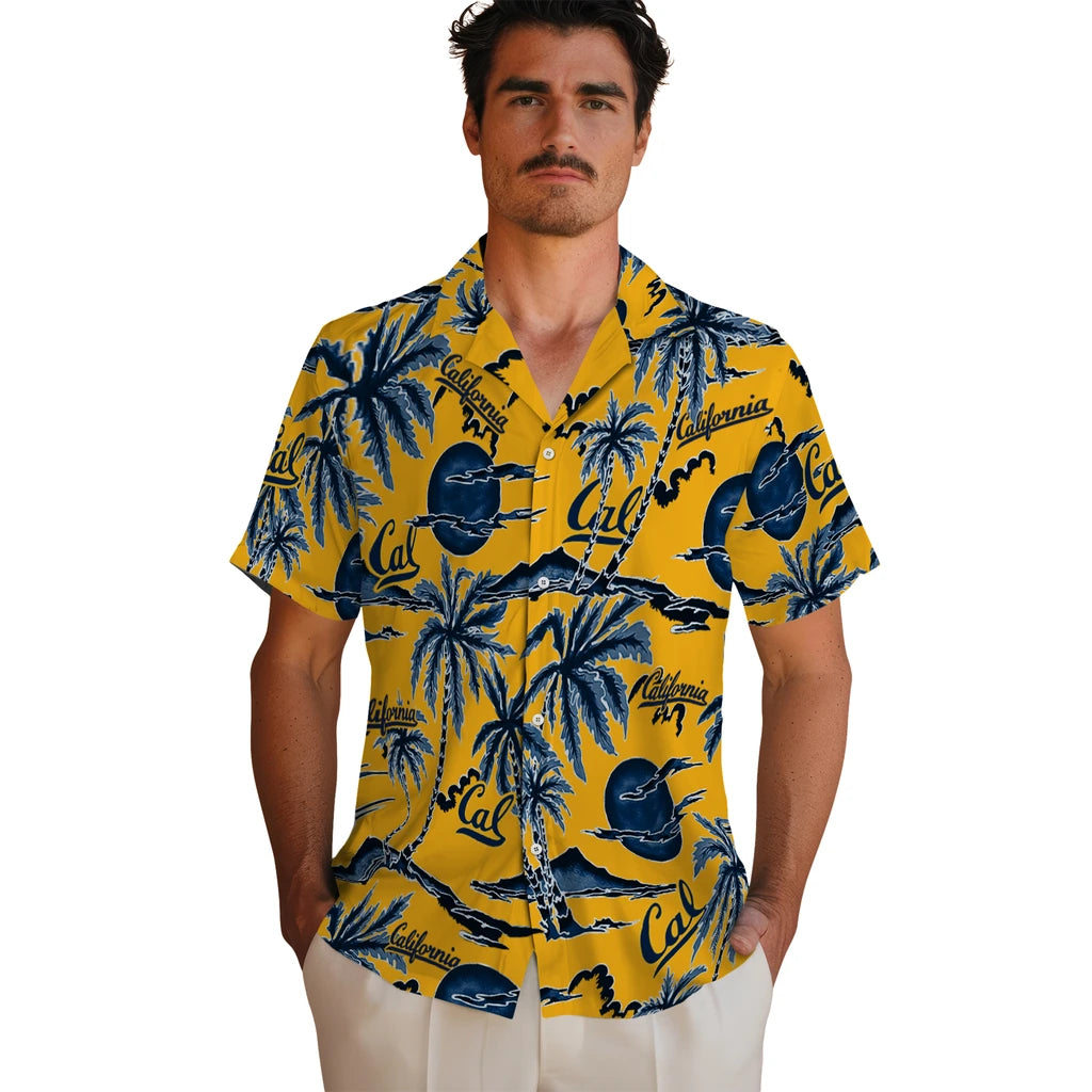 California Golden Bears Hawaiian Shirt - Palm Sunset | Moonbestprint