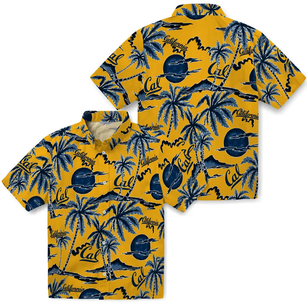 California Golden Bears Hawaiian Shirt - Palm Sunset | Moonbestprint