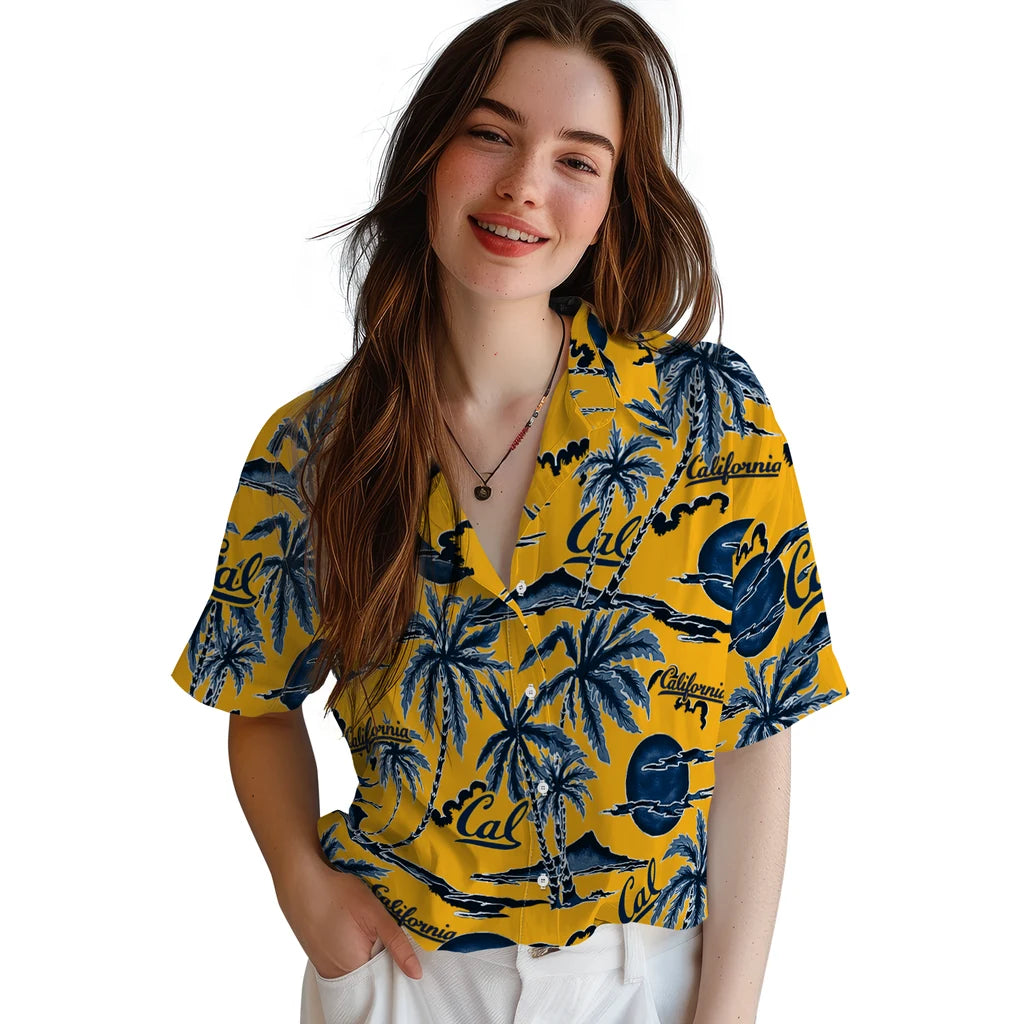 California Golden Bears Hawaiian Shirt - Palm Sunset | Moonbestprint