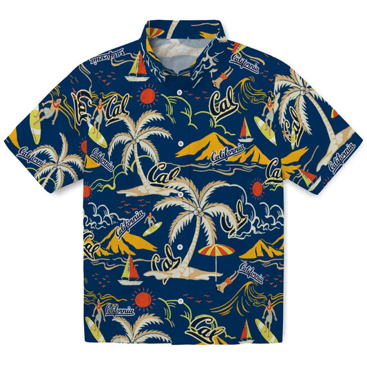 California Golden Bears Hawaiian Shirt - Palm Tree Island | Moonbestprint