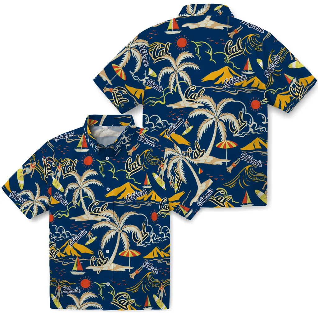 California Golden Bears Hawaiian Shirt - Palm Tree Island | Moonbestprint