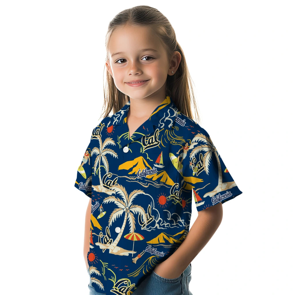 California Golden Bears Hawaiian Shirt - Palm Tree Island | Moonbestprint