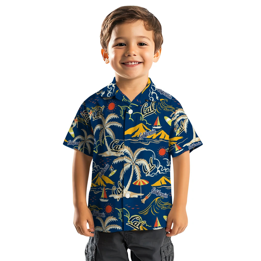 California Golden Bears Hawaiian Shirt - Palm Tree Island | Moonbestprint