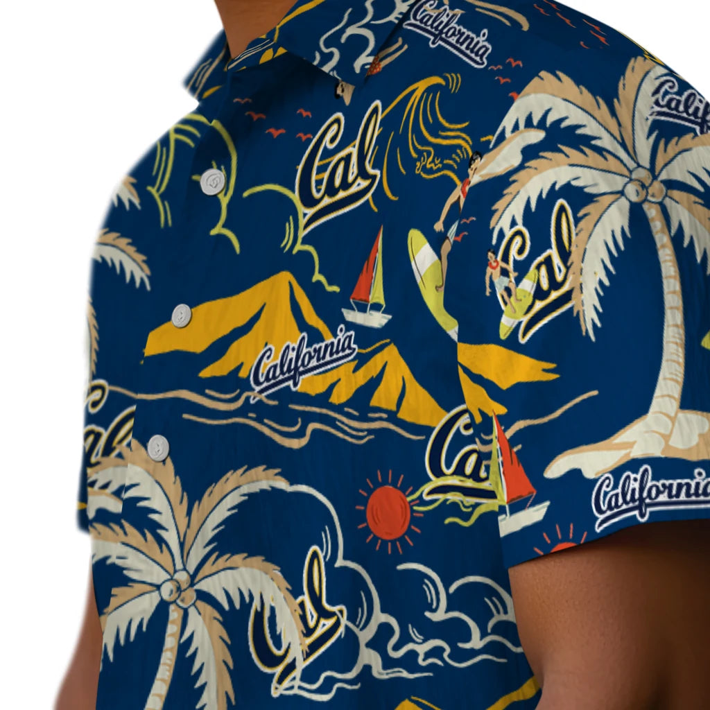 California Golden Bears Hawaiian Shirt - Palm Tree Island | Moonbestprint