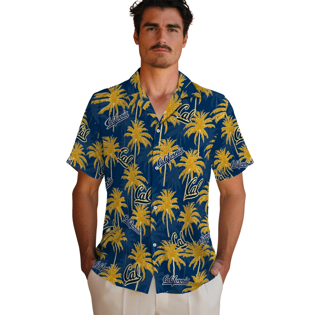 California Golden Bears Hawaiian Shirt - Palm Tree Motif | Moonbestprint