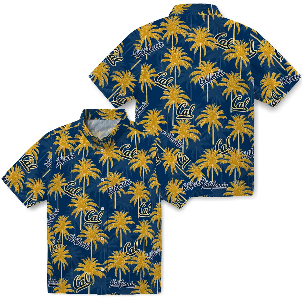 California Golden Bears Hawaiian Shirt - Palm Tree Motif | Moonbestprint