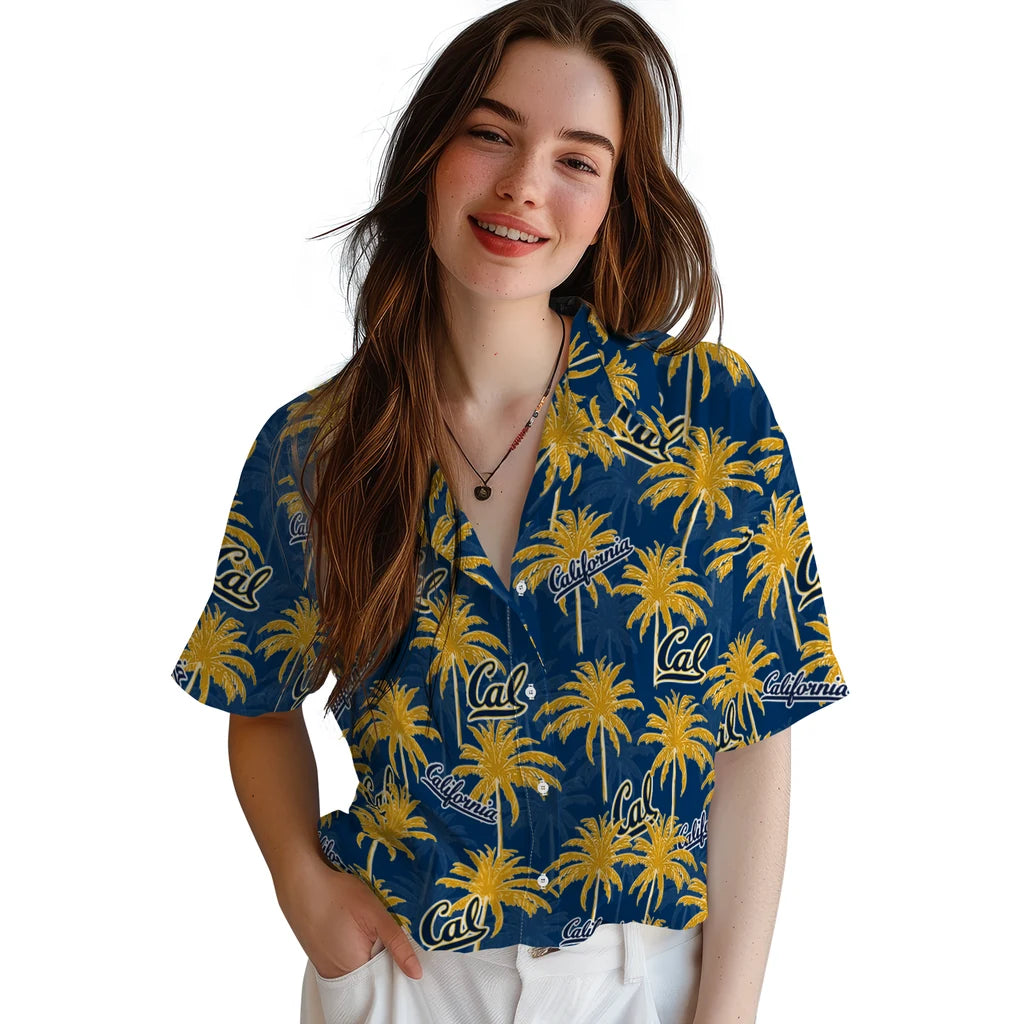 California Golden Bears Hawaiian Shirt - Palm Tree Motif | Moonbestprint