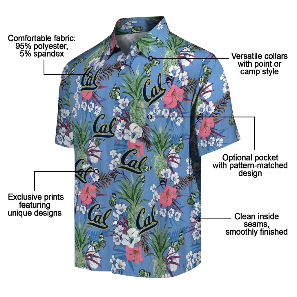 California Golden Bears Hawaiian Shirt - Pineapple Bouquet | Moonbestprint