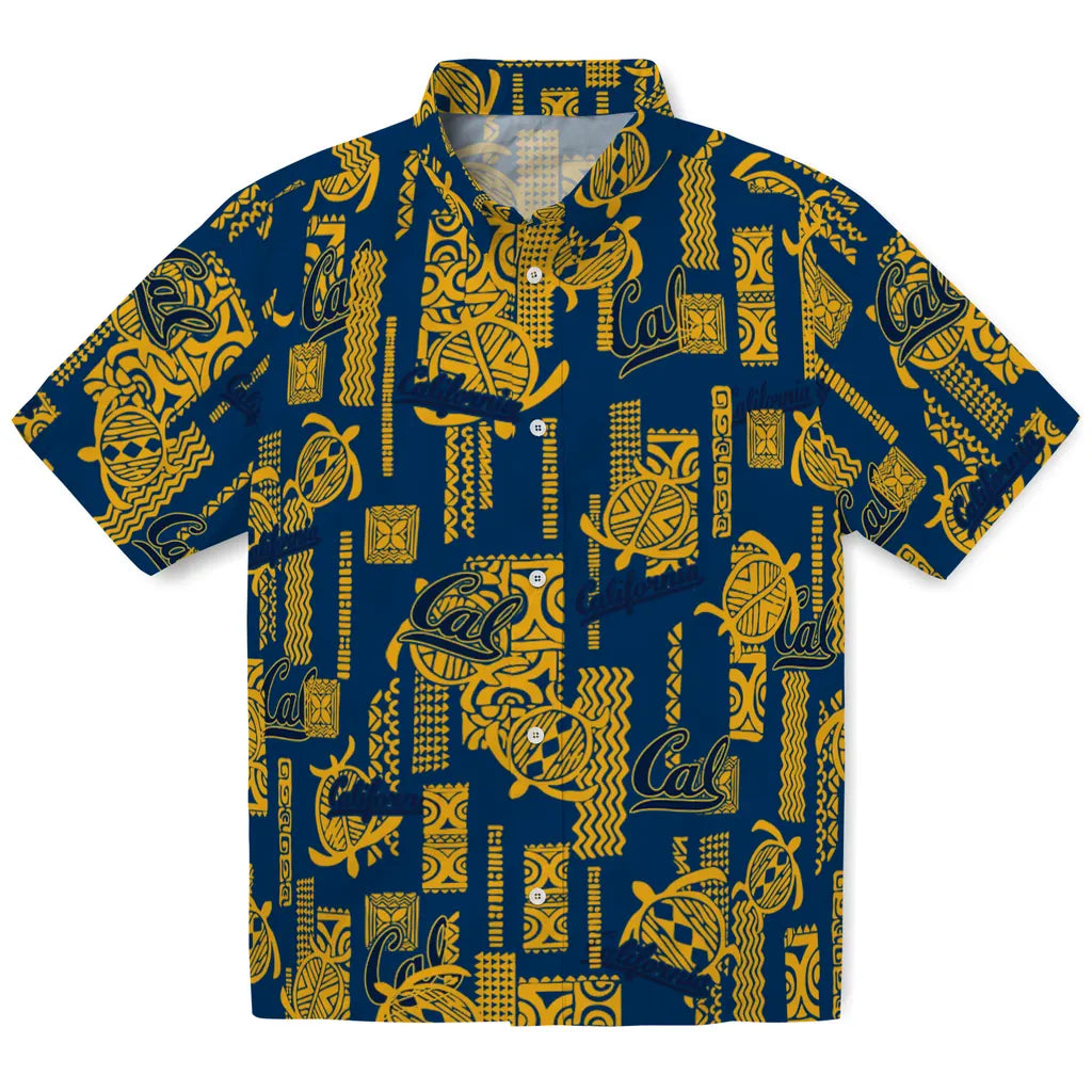 California Golden Bears Hawaiian Shirt - Turtle Lines | Moonbestprint