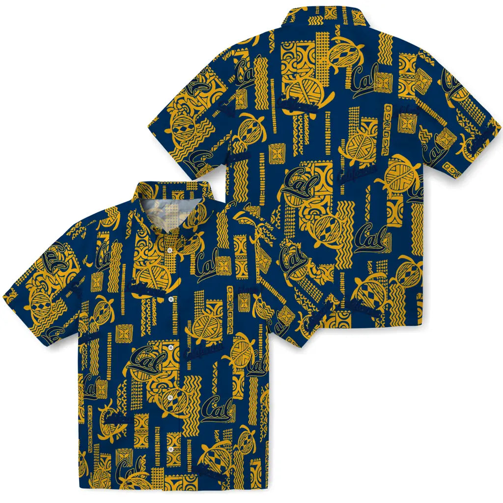 California Golden Bears Hawaiian Shirt - Turtle Lines | Moonbestprint
