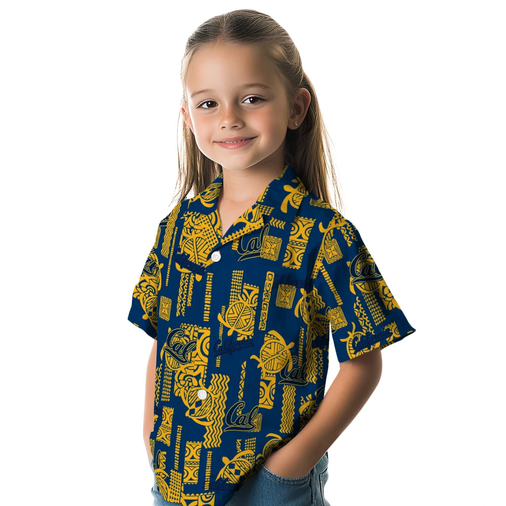 California Golden Bears Hawaiian Shirt - Turtle Lines | Moonbestprint
