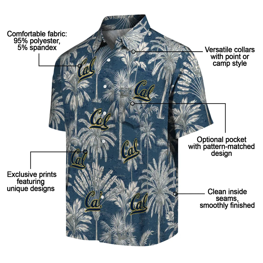 California Golden Bears Hawaiian Shirt - Vintage Palm Tree | Moonbestprint