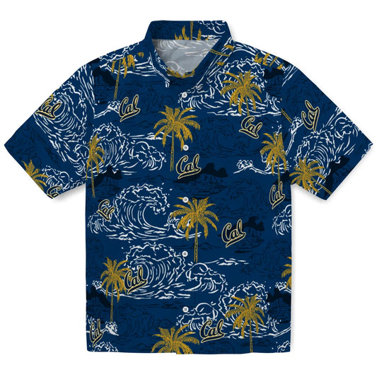 California Golden Bears Hawaiian Shirt - Wave Palm | Moonbestprint