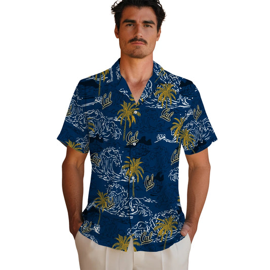 California Golden Bears Hawaiian Shirt - Wave Palm | Moonbestprint