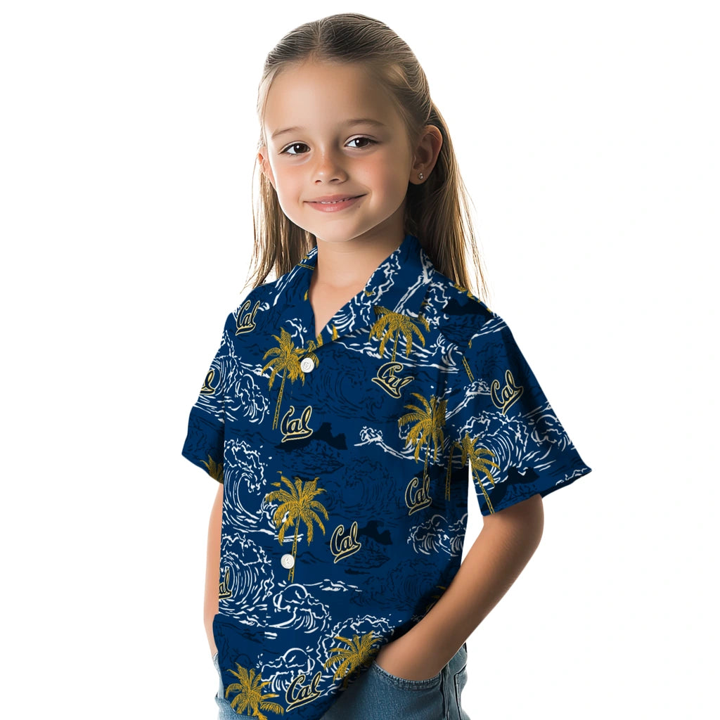 California Golden Bears Hawaiian Shirt - Wave Palm | Moonbestprint