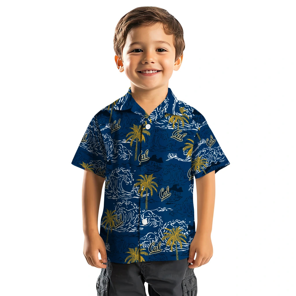 California Golden Bears Hawaiian Shirt - Wave Palm | Moonbestprint