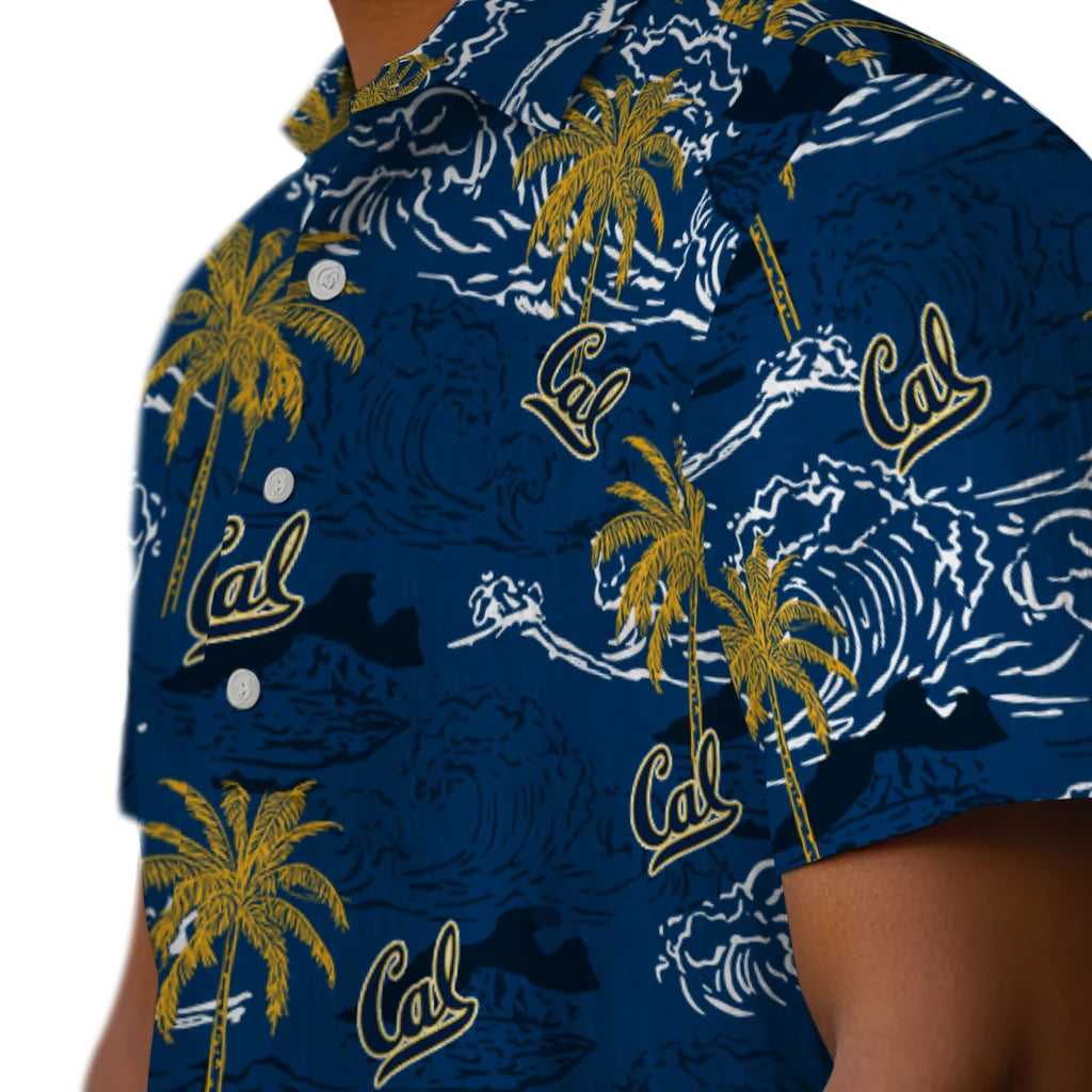 California Golden Bears Hawaiian Shirt - Wave Palm | Moonbestprint