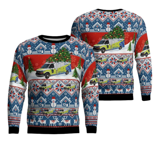 Canada Grey County Paramedics Christmas AOP Sweater ? Usalast