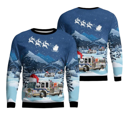 Carneys Point Fire Dept Rescue Squad Inc Carneys Point New Jersey Christmas AOP Sweater ? Usalast